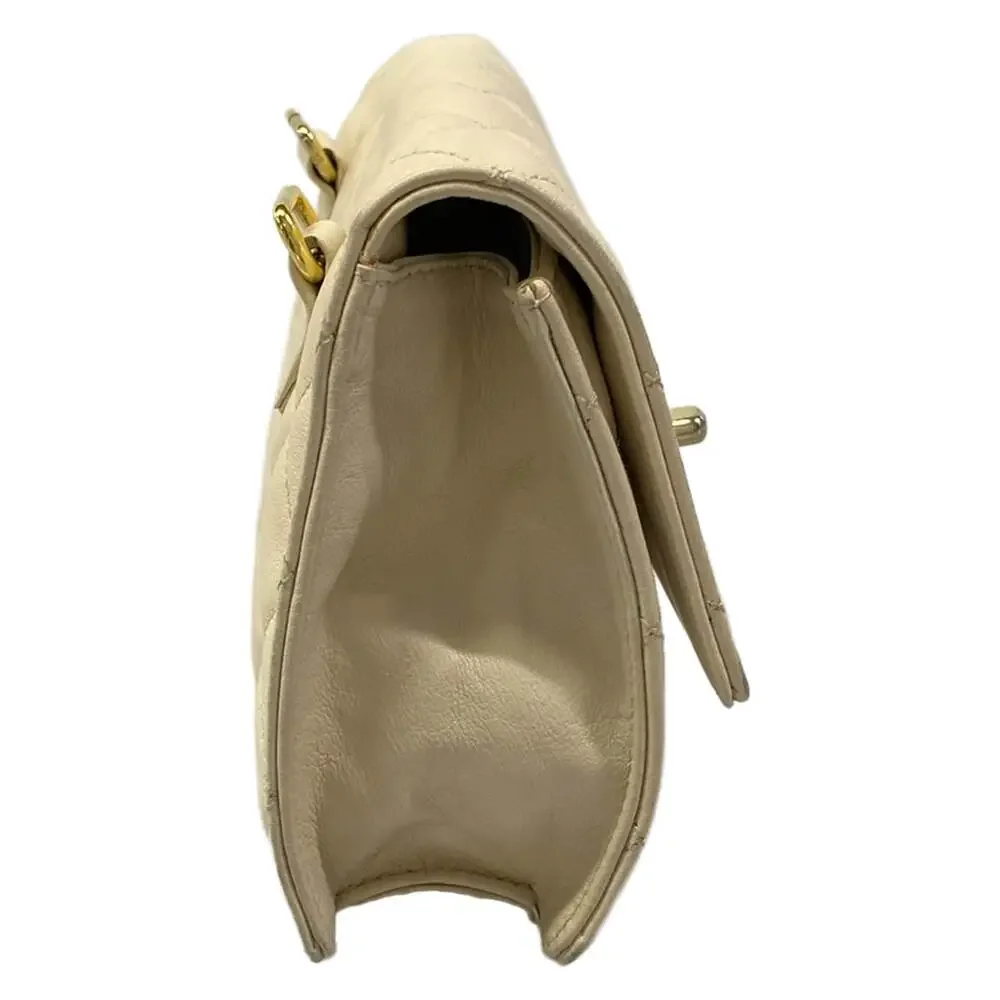 Chanel Matelasse Shoulder Bag Cream Gold